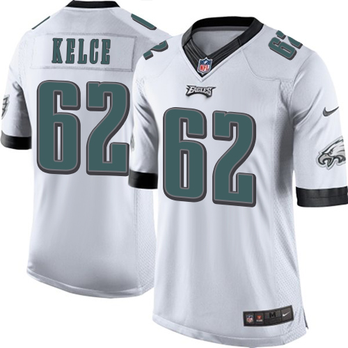 Men's Limited Jason Kelce Nike Jersey White Road - #62 NFL Philadelphia Eagles